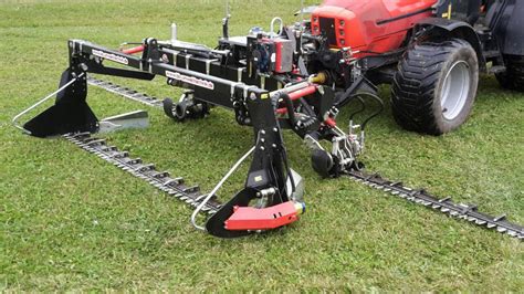 Skid Steer Mowers and Brush Cutters are available in several types including flail mowers, rotary brush cutters, sickle mowers, and boom mowers for different mowing applications. . Sickle bar mower for front end loader